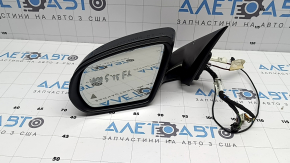 Left side mirror assembly Mercedes C-class W205 16-21 10+8+2 pins, turn signal, heated, with backlight, auto-dimming, BSM, graphite, scratches, crack on the lining