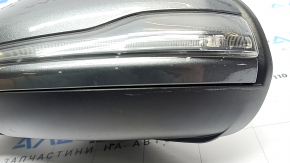 Left side mirror assembly Mercedes C-class W205 16-21 10+8+2 pins, turn signal, heated, with backlight, auto-dimming, BSM, graphite, scratches, crack on the lining