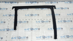 Upper rear left door molding for Jeep Compass 17-26 chrome with glass seal, scratches on chrome, dented seal