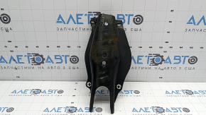 The rear right control arm cover under the spring of a Mercedes C-class W205 16-21 has broken fasteners, scratches, and a tear