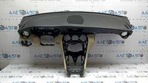 Torpedo front panel without AIRBAG Mercedes C-class W205 16-18 without projection, black, beige linings, butt