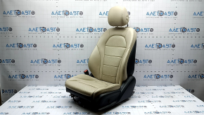 Driver's seat Mercedes C-class W205 16-21 with airbag, electric, heated, memory, beige leather, tears, bumps