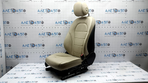 Mercedes C-class W205 15-21 passenger seat with airbag, electric, heated, beige leather, perforation, scratches, nicks