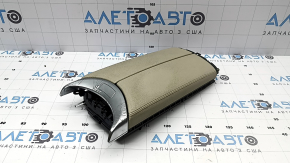 Armrest of the central console Mercedes C-class W205 15-21, beige leather, with a lining, swollen chrome
