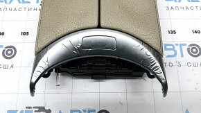 Armrest of the central console Mercedes C-class W205 15-21, beige leather, with a lining, swollen chrome