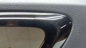 Door trim, rear left card, Jeep Compass 22-24, gray with black, brown leather insert, needs cleaning, scratches, plastic has turned white