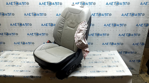 Driver's seat for Jeep Compass 22-22 with airbag, electric, leather, gray + black, perforated, needs cleaning, scratches, crack, shot