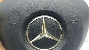 Airbag in the steering wheel, driver's side, Mercedes C-class W205 16-21, black, worn chrome