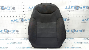 Driver's seat back upholstery for VW Taos 22-22, leather + fabric, black titan black, storm gray stitching, heated, dry cleanable, sooty