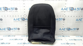 Driver's seat back upholstery for VW Taos 22-22, leather + fabric, black titan black, storm gray stitching, heated, dry cleanable, sooty