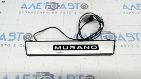 Rear left inner door sill trim for Nissan Murano 25-26 with illumination, chrome, scratches