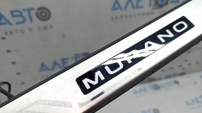 Rear left inner door sill trim for Nissan Murano 25-26 with illumination, chrome, scratches
