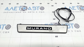 Rear right inner door sill trim for Nissan Murano 25-26 with illumination, chrome, scratches