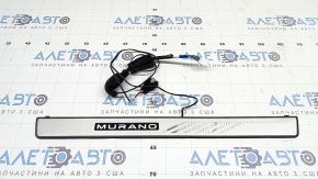 Front right inner door sill trim for Nissan Murano 25-26 with illumination, chrome, scratches