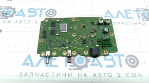 The control unit for the lane keeping camera for Nissan Murano 25-26 has a melted connector, is covered in soot, and the connector is missing