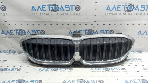 Radiator grill assembly BMW 3 G20 19-22 with blinds, chrome, without chamber, chips on chrome
