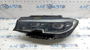 Front left headlight assembly BMW 3 G20 19-23 LED adaptive, with mount, for polishing, chips