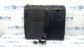 Right rear seat backrest, 2nd row, VW Taos 22-24, leather + fabric, black titan black, storm gray stitching, with central seat belt and armrest, sooty, dry cleanable