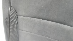 Right rear seat backrest, 2nd row, VW Taos 22-24, leather + fabric, black titan black, storm gray stitching, with central seat belt and armrest, sooty, dry cleanable