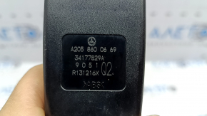 Rear central seat belt latch Mercedes C-class W205 16-22 black, lap