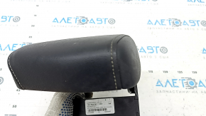 Armrest VW Taos 22-25 leather black titan black ceramic, gray stitching, for cleaning, poked