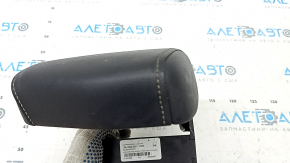 Armrest VW Taos 22-25 leather black titan black ceramic, gray stitching, for cleaning, poked
