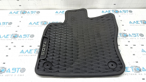 Front left interior mat, rubber, VW Taos 22-25, black, needs cleaning, worn