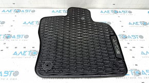 Front left interior mat, rubber, VW Taos 22-25, black, needs cleaning, worn