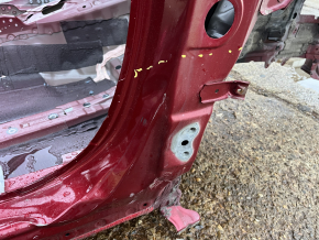 Front right quarter of Toyota Highlander 20-26 hybrid on the body, red, dented threshold