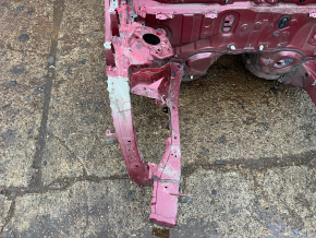 Front right quarter of Toyota Highlander 20-26 hybrid on the body, red, dented threshold