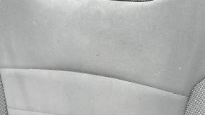 Left rear seat back, 2nd row, VW Taos 22-24, leather + fabric, black titan black, storm gray stitching, sooty, dented, torn