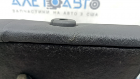 Left rear seat back, 2nd row, VW Taos 22-24, leather + fabric, black titan black, storm gray stitching, sooty, dented, torn