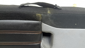 Rear seat cushion 2nd row Nissan Kicks 21-23, grey leather with black insert, grey and red stitching, needs cleaning, wrinkled