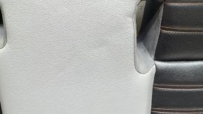 Rear seat cushion 2nd row Nissan Kicks 21-23, grey leather with black insert, grey and red stitching, needs cleaning, wrinkled