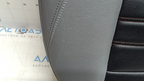 Rear seat cushion 2nd row Nissan Kicks 21-23, grey leather with black insert, grey and red stitching, needs cleaning, wrinkled