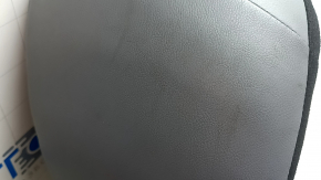 Rear seat cushion 2nd row Nissan Kicks 21-23, grey leather with black insert, grey and red stitching, needs cleaning, wrinkled