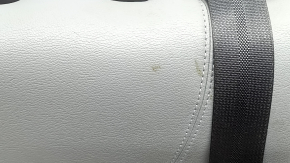 The back of the rear row of seats, 2nd row, right, Nissan Kicks 21-23, gray leather with a black insert, gray and red stitching, with a belt, needs cleaning, dented