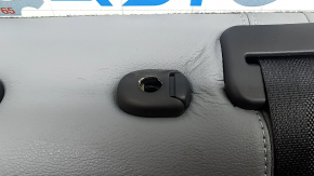 The back of the rear row of seats, 2nd row, right, Nissan Kicks 21-23, gray leather with a black insert, gray and red stitching, with a belt, needs cleaning, dented