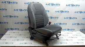Passenger seat for Nissan Kicks 21-23 with airbag, mechanical, heated, grey and black leather, grey and red stitching, ready to clean