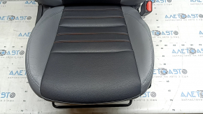 Passenger seat for Nissan Kicks 21-23 with airbag, mechanical, heated, grey and black leather, grey and red stitching, ready to clean
