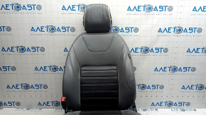 Driver's seat for Nissan Kicks 18-25 with airbag, mechanical, heated, grey and black leather, grey and red stitching, BOSE, scratches, cracks on the leather, worn, dented, needs cleaning