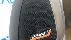 Driver's seat for Nissan Kicks 18-25 with airbag, mechanical, heated, grey and black leather, grey and red stitching, BOSE, scratches, cracks on the leather, worn, dented, needs cleaning