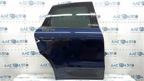 Complete rear right door for Porsche Macan 15-25 keyless, tinted, blue N5, matte black moldings, bumpers, cobweb on the trims