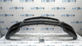 Bare front bumper Mercedes C-class W205 300/350e/350h/400 16-18 without parking sensors, graphite 992, broken fasteners, scratches, crack, non-factory hole