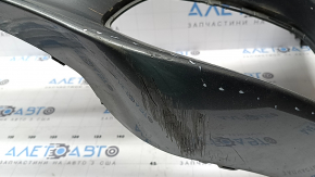 Bare front bumper Mercedes C-class W205 300/350e/350h/400 16-18 without parking sensors, graphite 992, broken fasteners, scratches, crack, non-factory hole