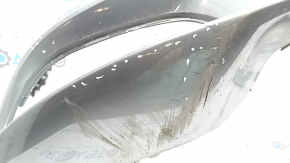 Bare front bumper Mercedes C-class W205 300/350e/350h/400 16-18 without parking sensors, graphite 992, broken fasteners, scratches, crack, non-factory hole