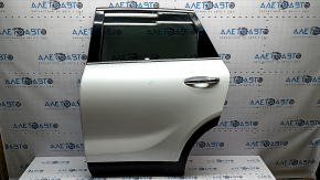 Rear left door assembly Kia Sorento 16-20 white SWP, scratches, nicks on molding