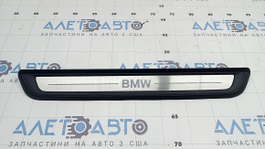 Front left outer door sill trim BMW 3 G20 19-26 chrome, BMW inscription, scratches