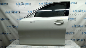 Front left door assembly BMW 3 G20 19-26 keyless, white 300, missing door handle plug, torn seal
