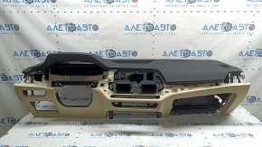 Front dashboard with AIRBAG BMW 3 G20 19-21 black with beige Canberra Beige, without projection, dry-cleanable